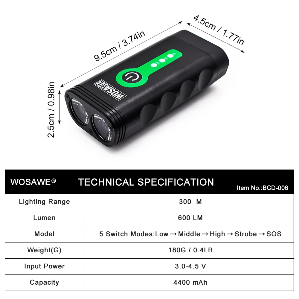 Wolfbike велосипедные фонари светодиодный Мощный встроенный аккумулятор USB Перезаряжаемый 5 режимов Ночная езда на велосипеде кемпинг походные фонари