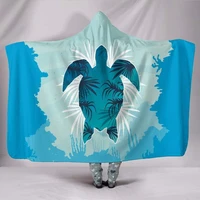 blue turtle multi colored hooded blanket vegan blanket with hood festival bright colorful