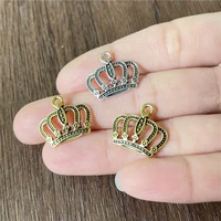 1618mm zinc alloy new hollow crown pendant diy beaded bracelet necklace earrings jewelry connector making accessories wholesale
