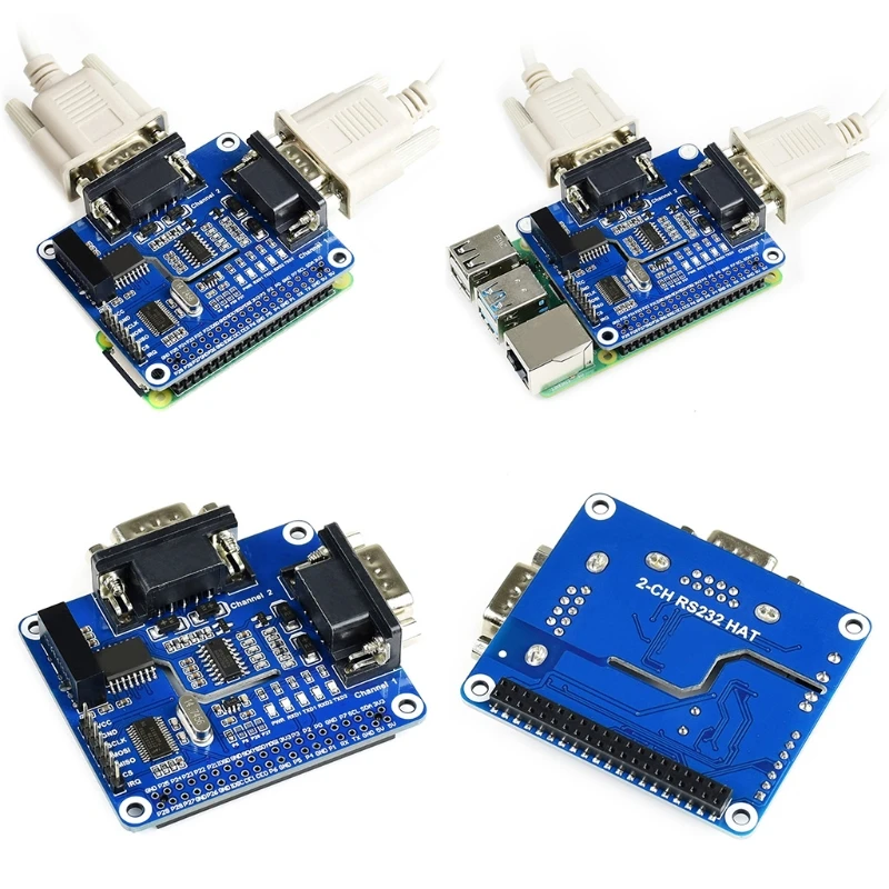 Плата расширения RS232 для Raspberry Pi 4B/3B +/3B/3A SPI интерфейса решение SC16IS752 + SP3232 с