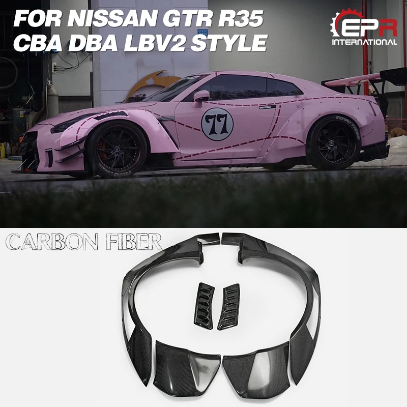 Для Nissan GTR R35 CBA DBA LBV2 стиль карбоновое волокно широкий переднее крыло глянцевая отделка колеса Арка вспышка с вентиляционным отверстием тюнинга воздуховода