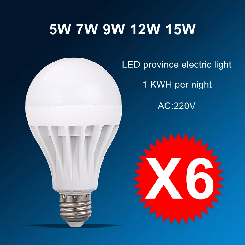 

6pcs/lot LED E27 LED BulbLED LED Globe Light Bulb AC 220V 240V 5W 7W 9W 12W 15W Lampada LED Spotlight Table Lamp Lamps Light
