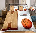 Баскетбольный Комплект постельного белья, спортивный набор пододеяльников для мальчиков, пододеяльник с рисунком из мультфильма, Детская постельное белье, белый домашний текстиль