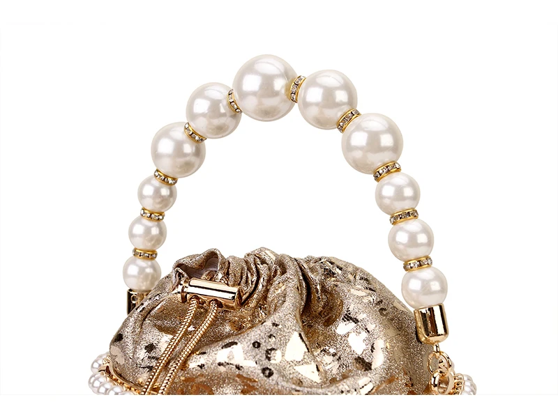 Высокое качество роскошная жемчужная ручка Алмазное металлическое ведро