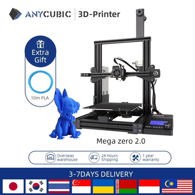Новинка 2020 3D принтер ANYCUBIC FDM Mega Zero 2 0 с горячей кроватью настольный сделай сам