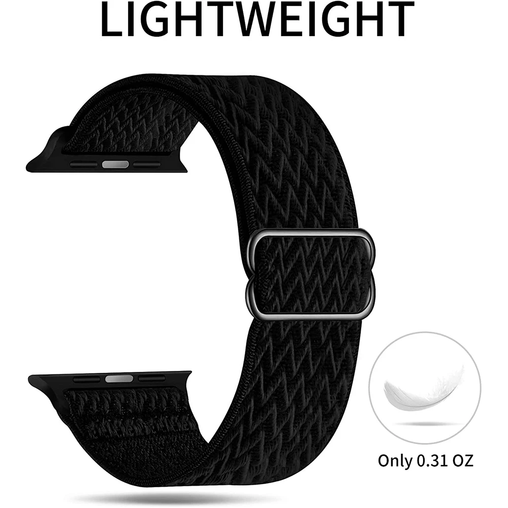 Ремешок нейлоновый для Apple Watch Band 44 мм 42 регулируемый спортивный браслет Iwatch 1 2 3 4 5