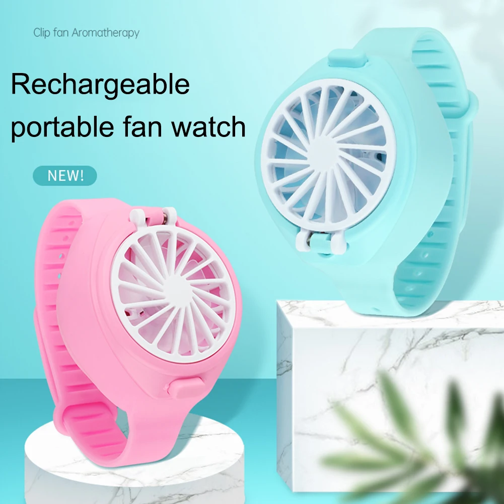 

Portable USB Mini Fan Children Watch Fan Rechargeable Small Portable Sports Fan Usb Desk Hand Air Conditioner cooler May18