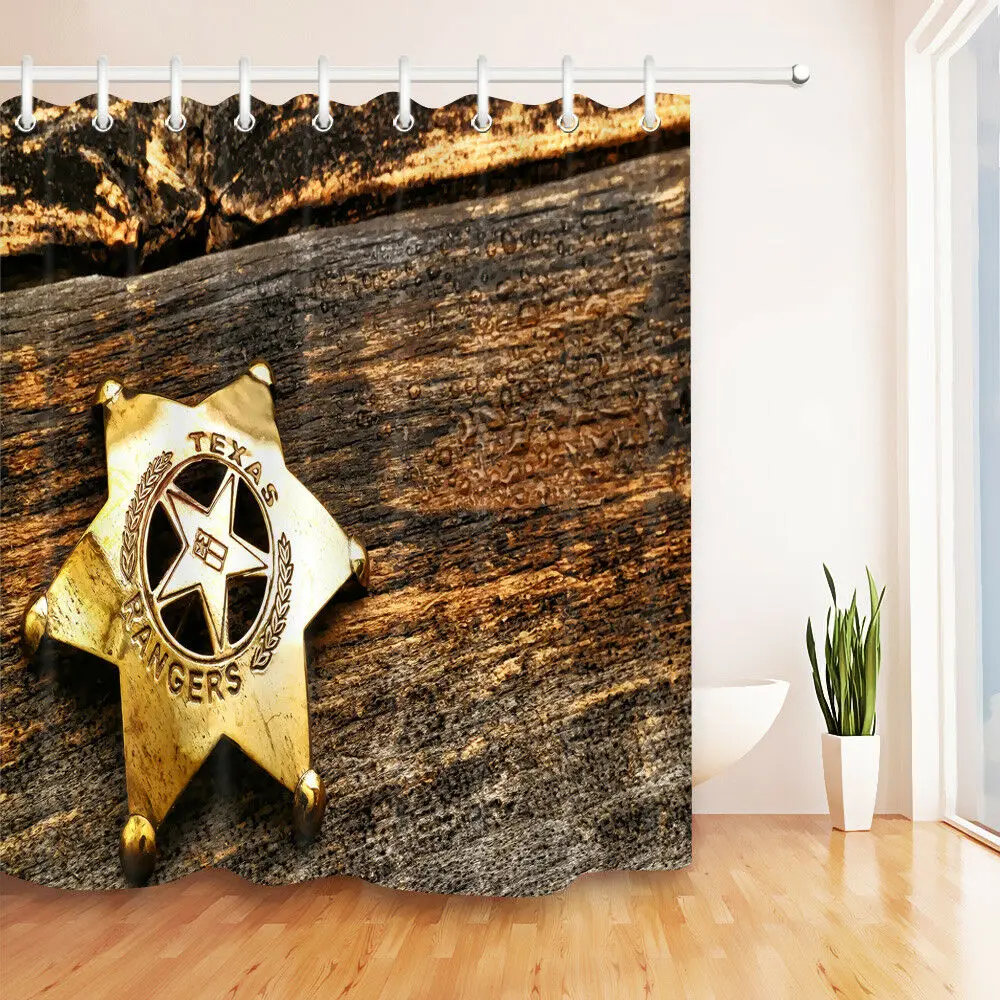 

Retro West Star Waterproof Fabric Bathroom Decor Shower Curtain