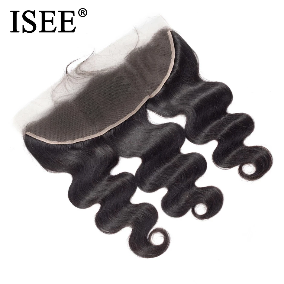 

ISEE HAIR Peruvian Body Wave Lace Frontal Closure 13*4 Swiss Lace Remy Human Hair Weaves Ear To Ear Free Part With Baby Hair