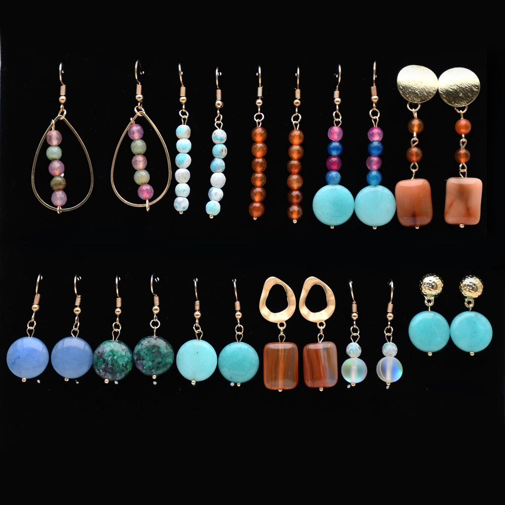 Оригинальные новые серьги KBJW с натуральным камнем разноцветные винтажные