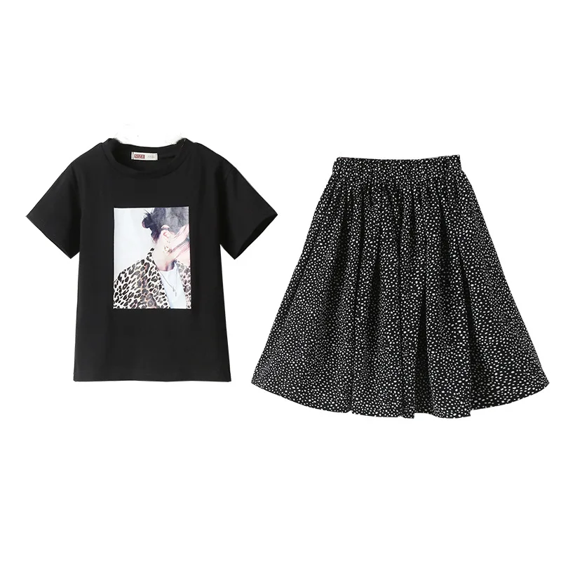 

Girls short-sleeved suit summer dress 2019 new Korean children's summer western style net red fashionable suit skirt