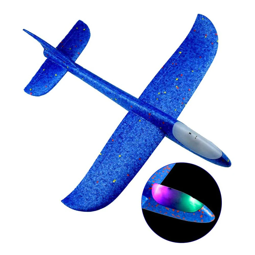 

48 CM Luminous Hand Throw Airplane EPP Foam Launch fly Glider Planes Model Aircraft Outdoor Fun Toys for Children Party Game