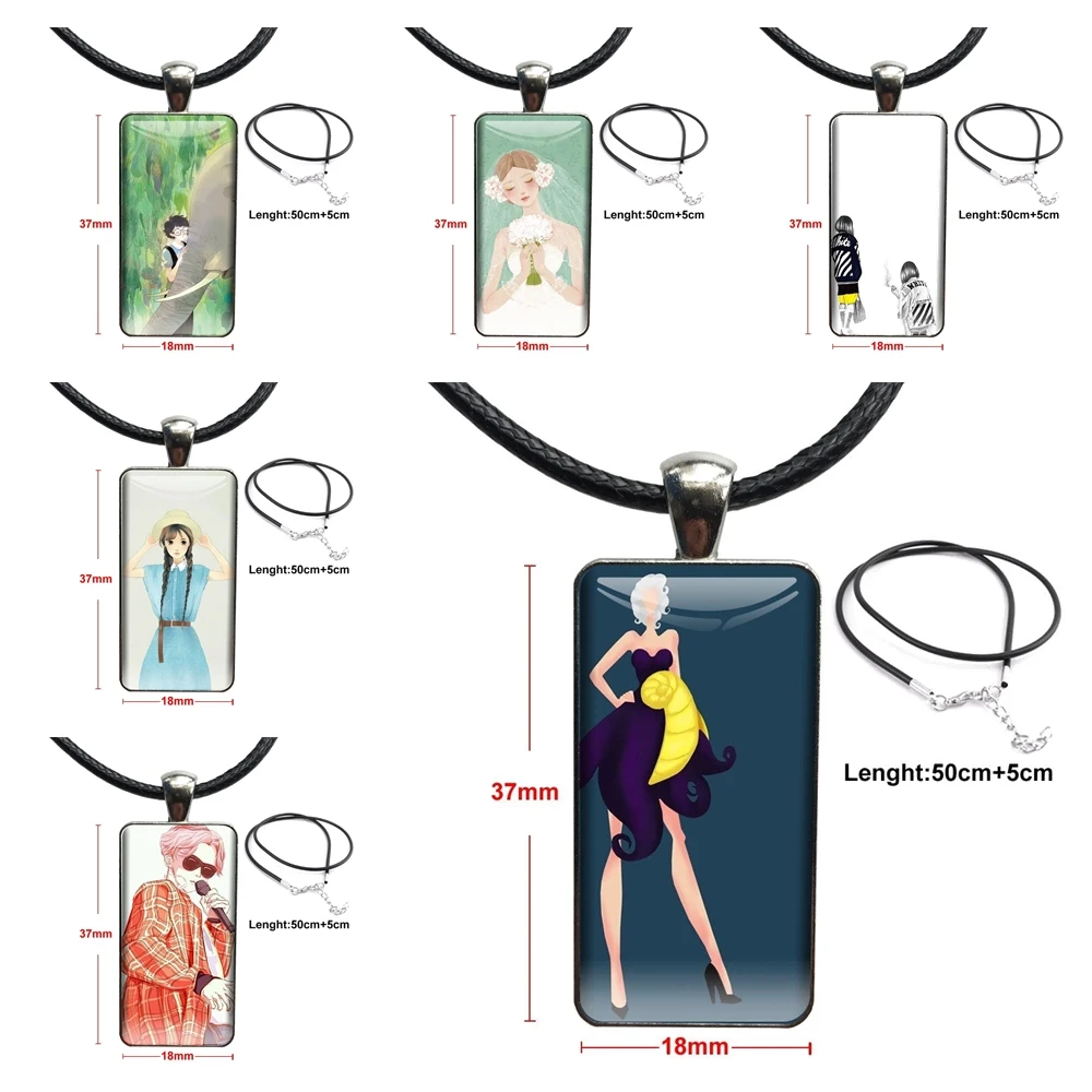 Новый бренд, модная кожа для женщин, Cusize, винтажные ювелирные изделия, стальной цвет, стеклянный кабошон, чокер, кулон, длинная фотография