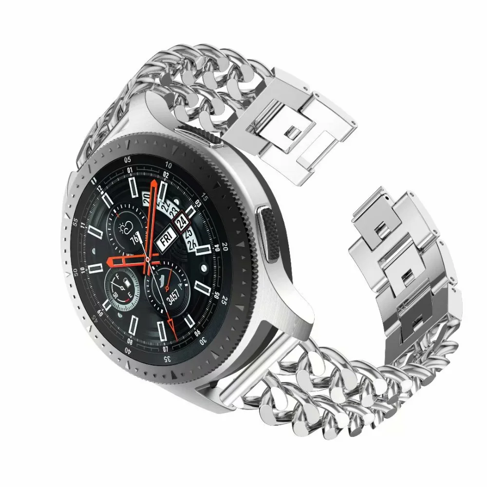 Ковбойский цепочный ремешок из нержавеющей стали для Samsung Galaxy Watch 46 мм 22 Gear S3 Huawei 2