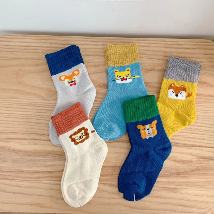 

Children's Tube Autumn and Winter Cotton Socks Cartoon Students Baby Girl Combed Cotton Breathable Jacquard