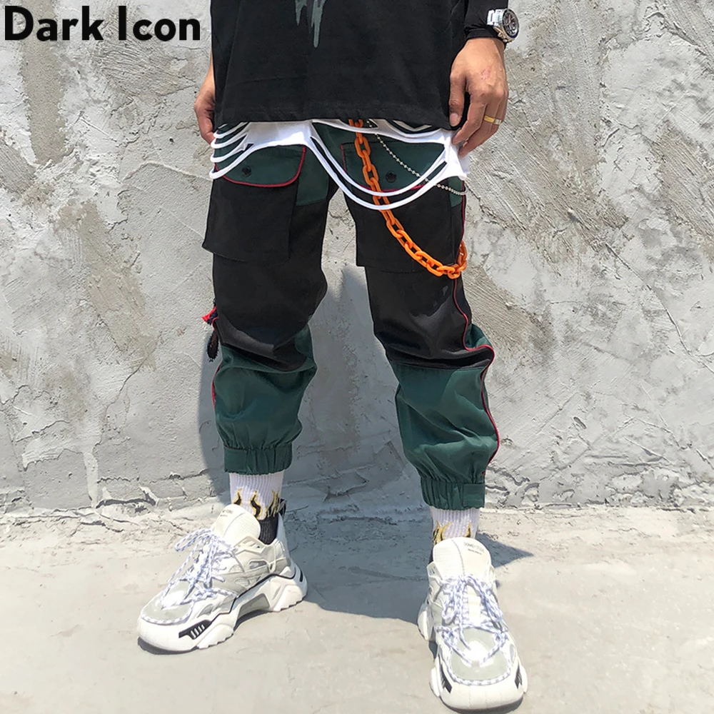 Мужские брюки с эластичной резинкой на талии в стиле хип хоп|Повседневные брюки| |
