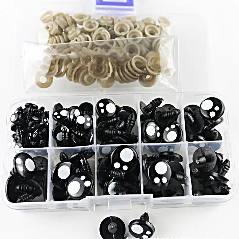 Глаза черные для игрушек 8/10/12 мм 100 шт. |