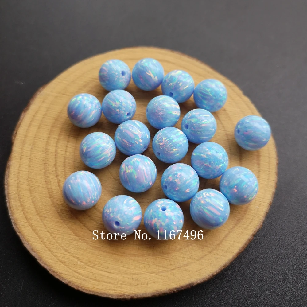 20 шт./лот 10 мм Op26 васильковый синий синтетический круглый шар опал бусины для DIY