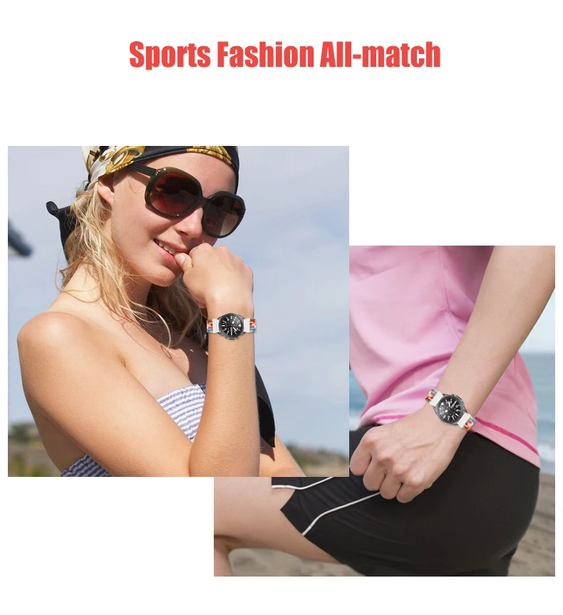 20mm 22mm Braided adjustable strap For Samsung Galaxy watch 4 42/46mm Gear S3 Active2 Amazfit BIP Huawei Nylon elastic Wristband