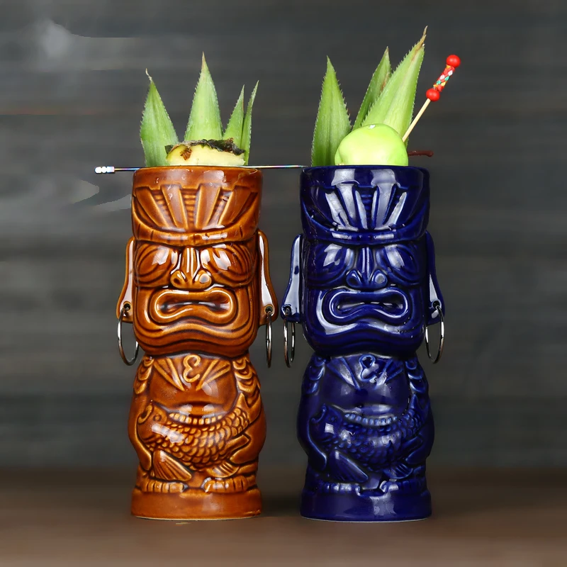 

Классическая барная чашка Tiki, керамическая чашка Tiki, Коктейльная чашка, гавайская креативная личность, бокал для вина, тотем, чашка ZM110612