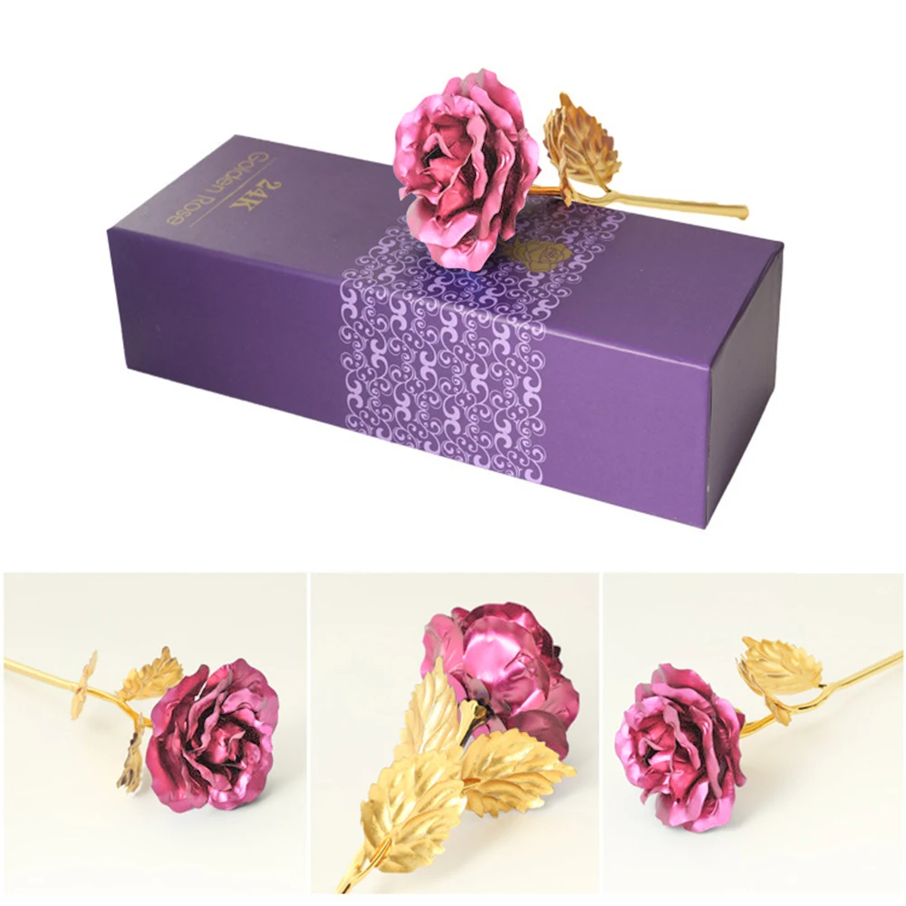 rose with box Светильник со светодиодной полосой, светящаяся искусственная Роза, романтическое Рождественское украшение, цветок, свадьба, день рождения, День Святого Валентина, подарки - Цвет: rose with box