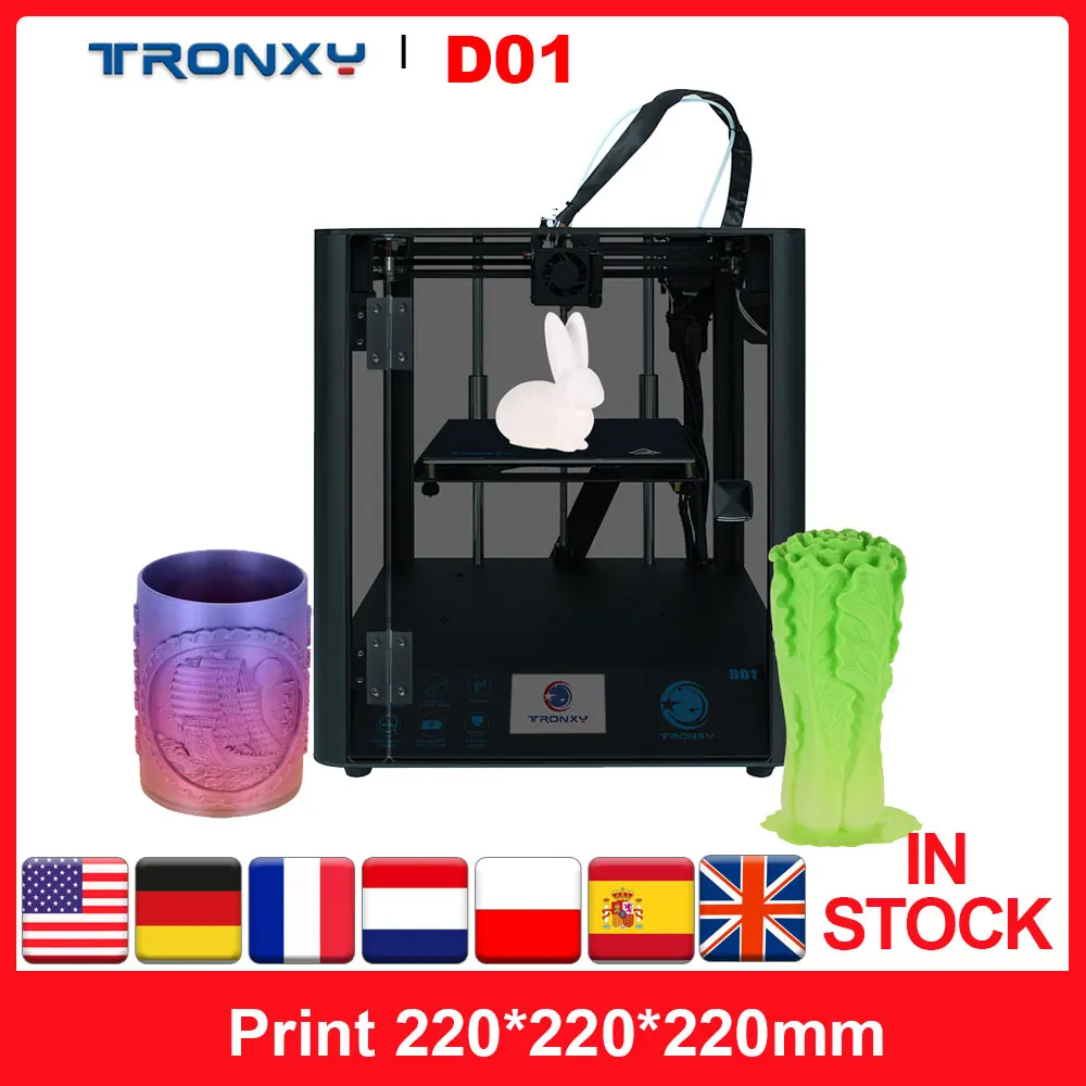 3D принтер Tronxy Industrial D01 бесшумная материнская плата линейная направляющая