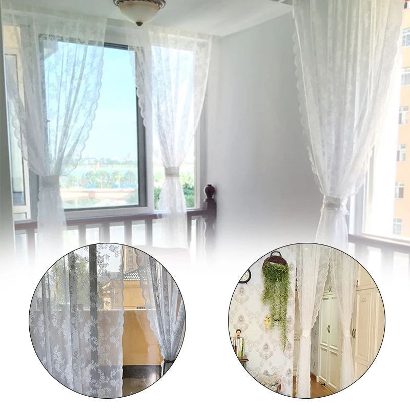 Пасторальное кружево чистый белый занавес для гостиной сетчатая основа широкое
