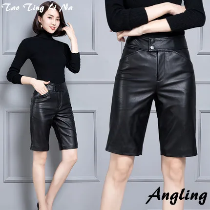 Tao Ting Li Na Women New Real Genuine Sheep Leather Shorts 20KS61