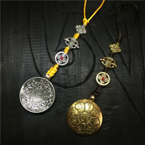 L # Тибетский 9 дворцов 8 символов благоприятности мантра амулет кулон|Подвески| |