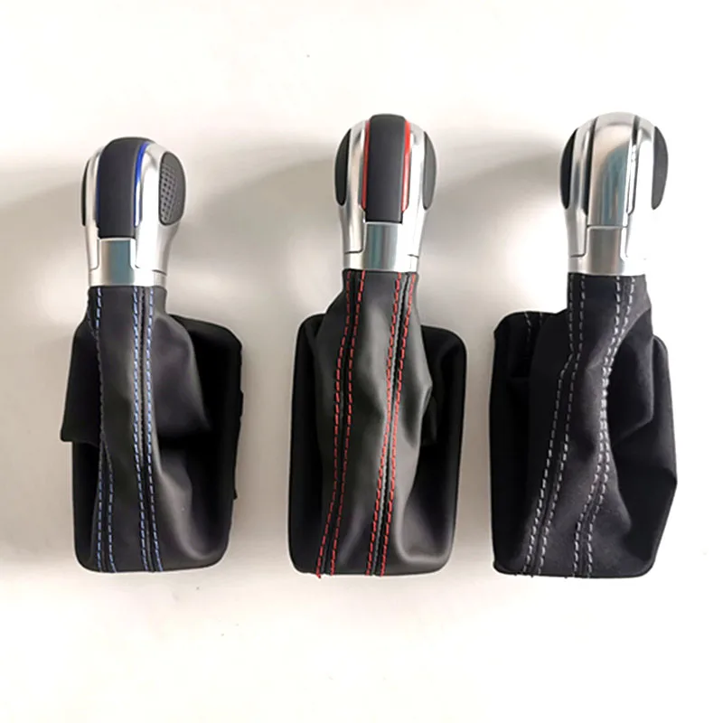 

Real Leather & BLACK Suede Gear Shift knob For GOLF 7 Car Accessories