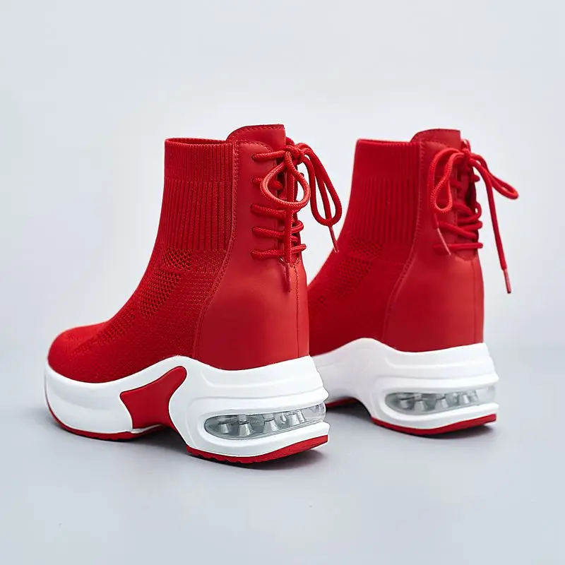 Times/Новинка женская обувь на танкетке в римском стиле высокие носки дышащие