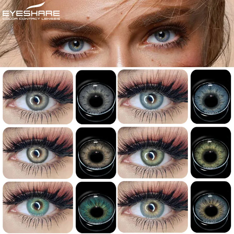 

Цветные контактные линзы EYESHARE для глаз, ежегодная серия RICHGIRL, контактные линзы, 2 шт., косметика, школьники, цветные контактные линзы ed