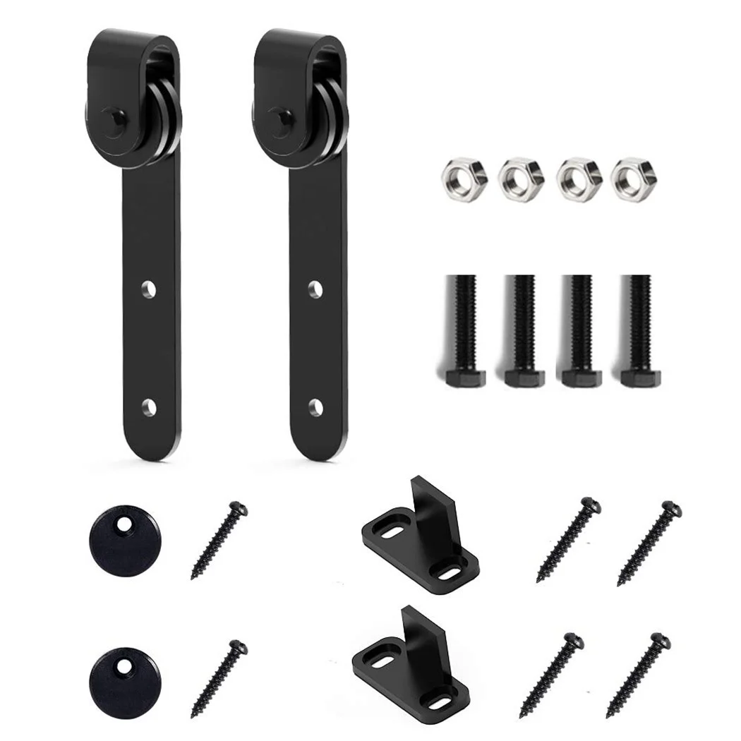 

Sliding Barn Door Roller Track Rail Kit Plicing Carbon Steel Barn Door Hanging Rail Track Closet Rail Slide Top MountedHardware