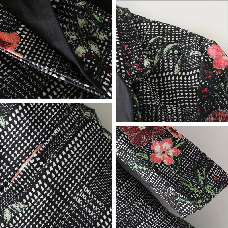 

HStar 2020 Autumn Winter Fashion Plaid Blazer for Women Casual Print Outwear Blazer female Notched long slvees Coat