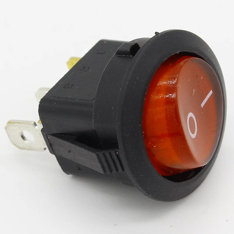 Фото Акция! 10 шт. круглый клавишный переключатель ON-OFF SPST 6A/250V 10A/125V AC №3