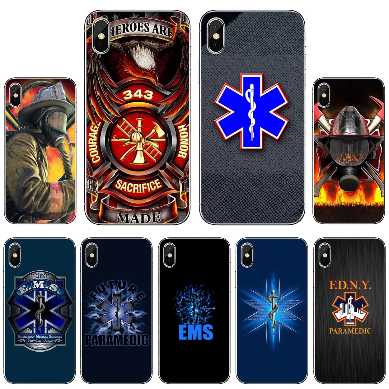 

For iPod Touch iPhone 10 11 12 Pro 4S 5S SE 5C 6 6S 7 8 X XR XS Plus Max 2020 Housing Firefighter-Fire-Paramedic-Rescue-Logo