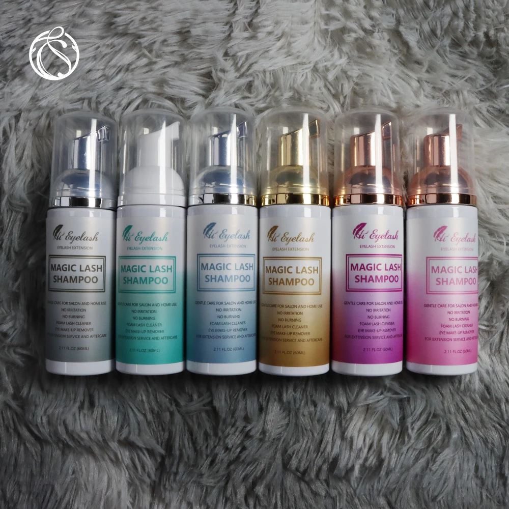 

60ml Eyelash Extension Cleanser Shampoo Brush Kit No Stimulation Professional Lash Shampoo Eyelash Foam Cleanser Private Label