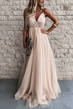 

2021 chiffon party evening dresses for women long-sleeved long dress pink mid-waist sling dress 2021 summer