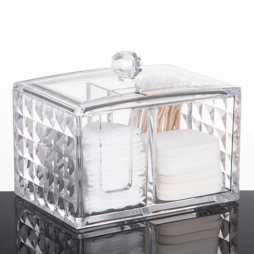 

Creative Cosmetic Acrylic Box Makeup Storage Box Cosmetics Storage Boxes New Acrylic Cotton Swabs Stick Storage Holder Box