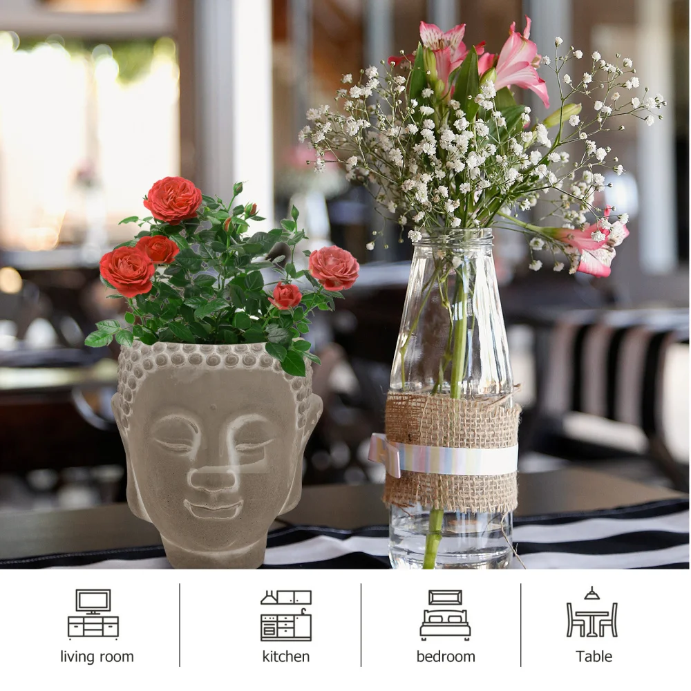 

1Pc Unique Plant Container Sculpture Design Flowerpot Home Planter White