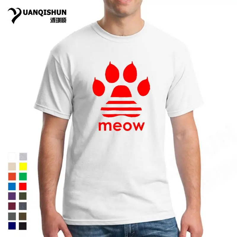 Футболка с коротким рукавом и забавным дизайном Meow Miau Paw Cat Kitty котенок символ