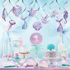 Тема русалки, гирлянды, подвеска, водная раковина, морская лошадь, спиральная девушка, Русалка, 1-й день рождения, декор для вечеринки под морем, сделай сам