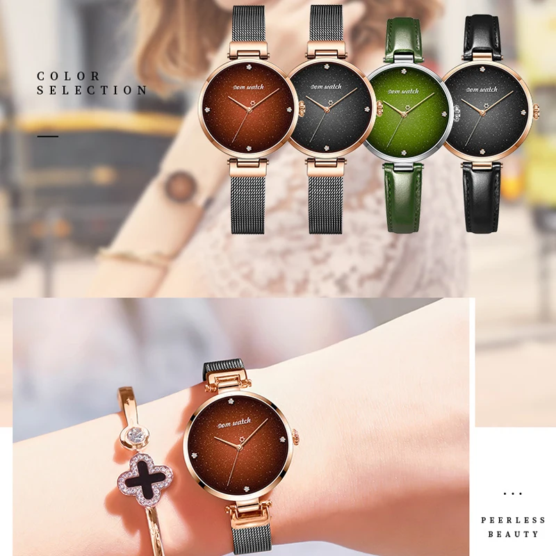 

DOM 2020 New Fashion Women Watch Simple Casual Leather Quartz Wristwatch Gift Ladies Watch Montre Femme Horloge zegarek damski