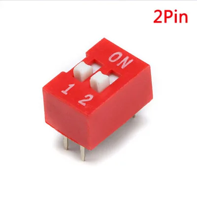 2Pin Red 5 шт. модуль переключателя типа оснастки 1 2 3 4 5 6 7 8 бит 2,54 мм положение способ погружения переключатель переключателя синий Щелчковый выключатель переключатель циферблата выключатель - Цвет: 2Pin Red