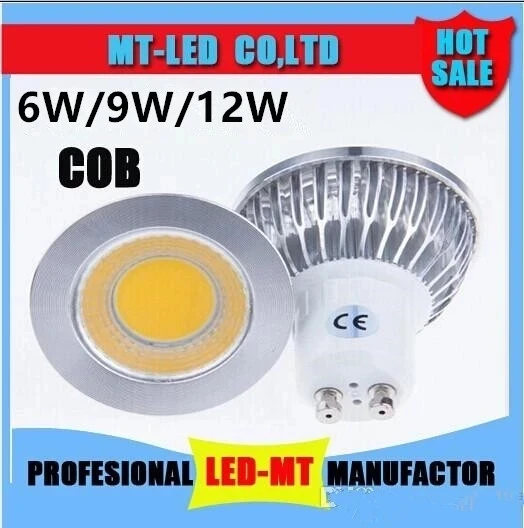 COB led spotlight 6W 9W 12W led lamp GU10/GU5.3/E27/E14 85-265V MR16 12V Cob led bulb warm white cold white bulb led light