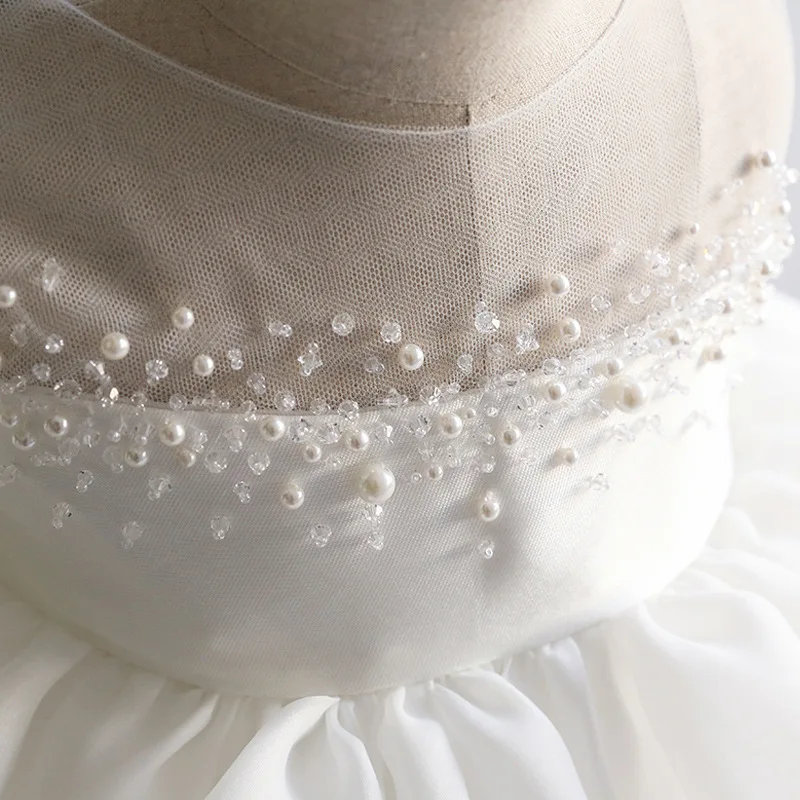 Платье для девочек на крестины с бантом многослойное фатиновое | Детская одежда и