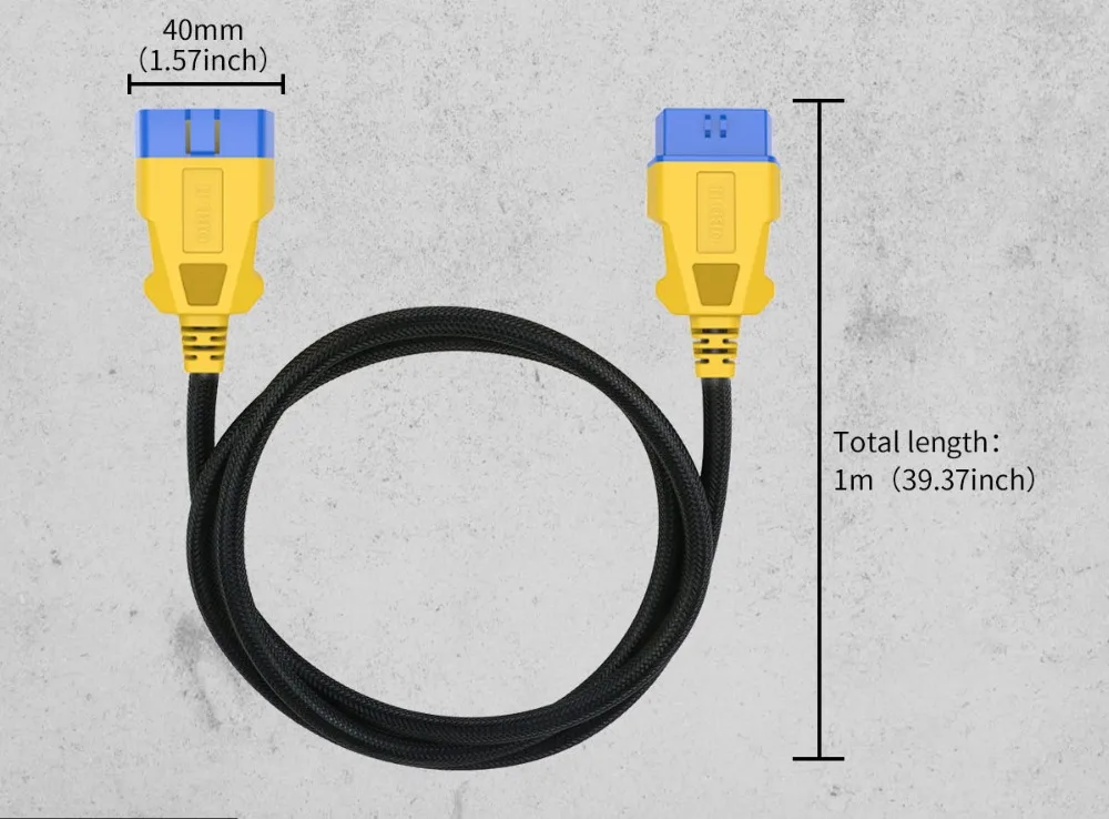 Autool obd2 kabel 150cm 1m 1 zu 3 konverter adapter obdii verlängerung kabel verstärktes kabel kabel zum starten easydiag golo elm327 – Detail 9