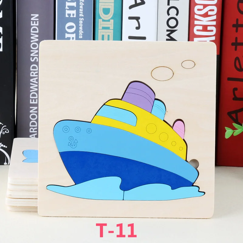 Новинка; Лидер продаж; детская 3D деревянная головоломка; обучающая игра с памятью; детская доска; Обучающие Развивающие игрушки Монтессори для детей - Цвет: T-11