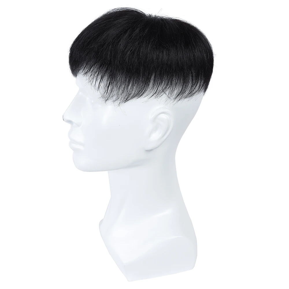 

Remy Durable Hairpieces Men Hair Toupees 4'' Mono&PU Replacement System Indian Hair 100% Human Hair Colored Stylisted