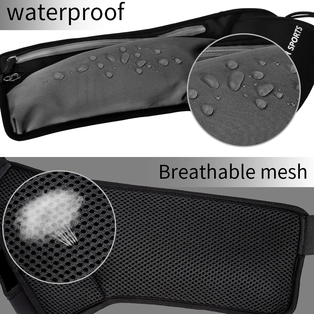 HAISSKY Running Waist bag Sports Gym Bag Men's Women's Belt Pack For Phone Unisex Trail Run Jogging Fitness Pack Water Bottle